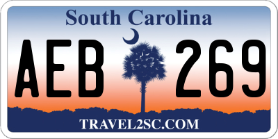 SC license plate AEB269