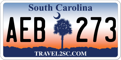SC license plate AEB273