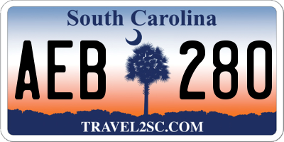 SC license plate AEB280