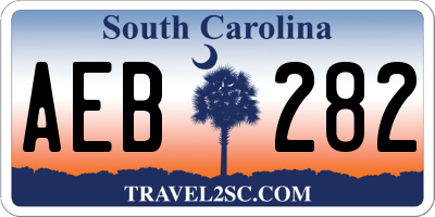 SC license plate AEB282