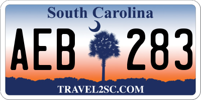 SC license plate AEB283