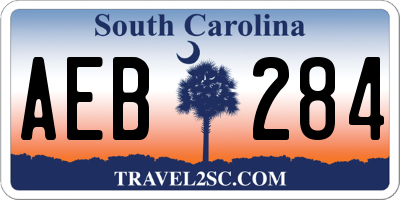 SC license plate AEB284