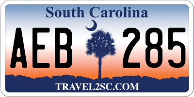 SC license plate AEB285