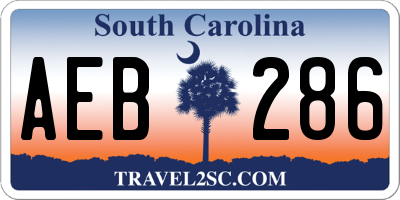 SC license plate AEB286
