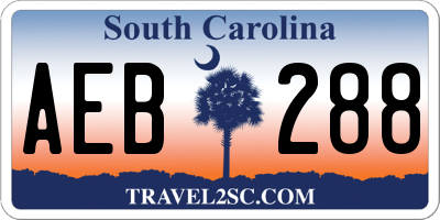 SC license plate AEB288