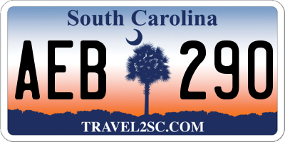 SC license plate AEB290