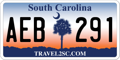 SC license plate AEB291