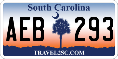 SC license plate AEB293