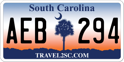 SC license plate AEB294