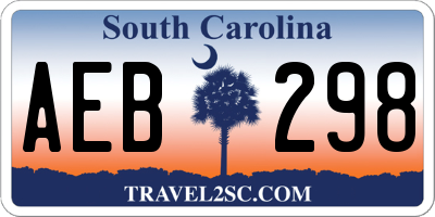 SC license plate AEB298
