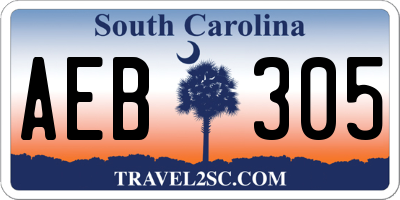 SC license plate AEB305