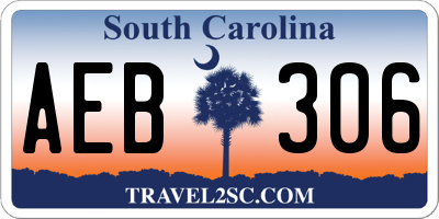 SC license plate AEB306