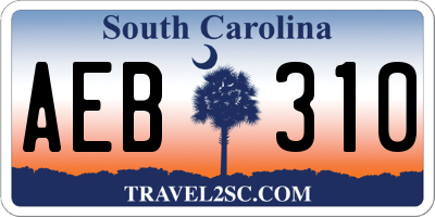 SC license plate AEB310