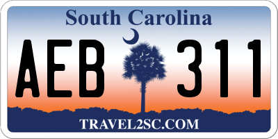 SC license plate AEB311