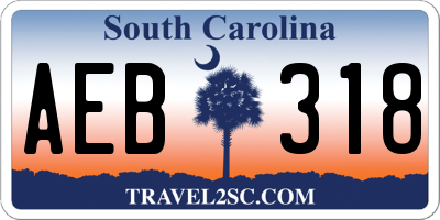 SC license plate AEB318