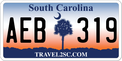 SC license plate AEB319