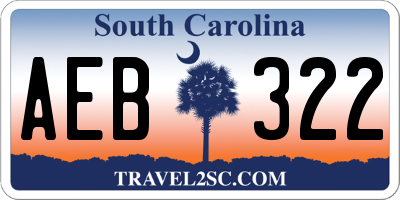 SC license plate AEB322