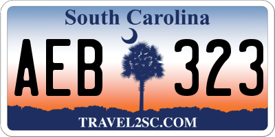 SC license plate AEB323