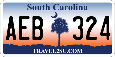 SC license plate AEB324