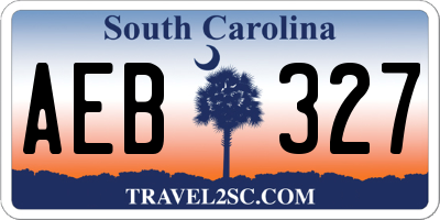 SC license plate AEB327