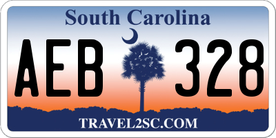 SC license plate AEB328