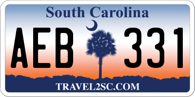 SC license plate AEB331
