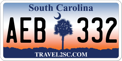 SC license plate AEB332