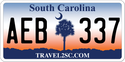 SC license plate AEB337