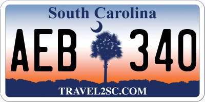 SC license plate AEB340