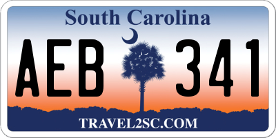 SC license plate AEB341
