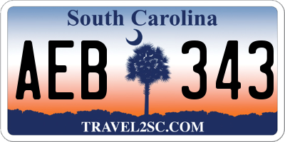 SC license plate AEB343