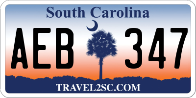 SC license plate AEB347