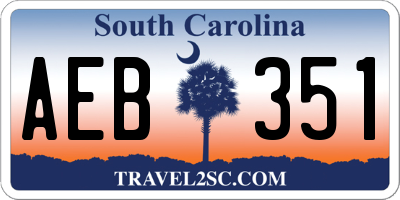 SC license plate AEB351