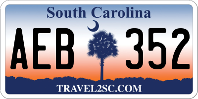 SC license plate AEB352