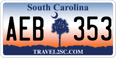 SC license plate AEB353