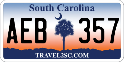 SC license plate AEB357