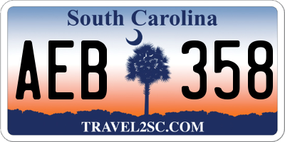 SC license plate AEB358
