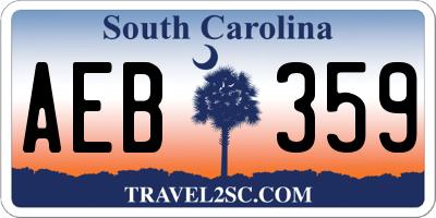 SC license plate AEB359