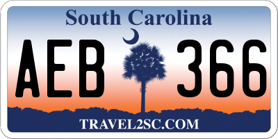 SC license plate AEB366