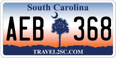 SC license plate AEB368