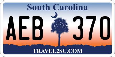 SC license plate AEB370