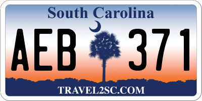 SC license plate AEB371