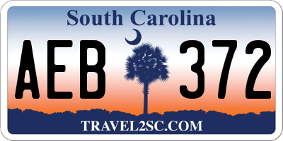 SC license plate AEB372