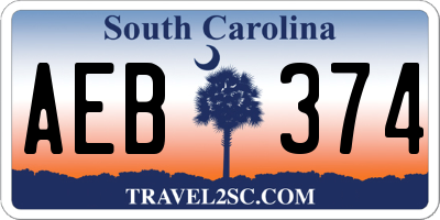 SC license plate AEB374