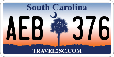 SC license plate AEB376