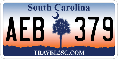SC license plate AEB379