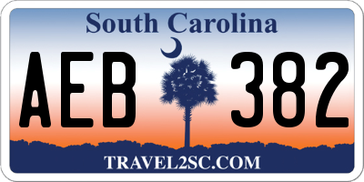 SC license plate AEB382
