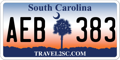 SC license plate AEB383