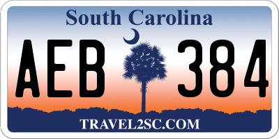 SC license plate AEB384