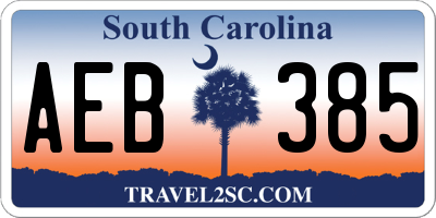 SC license plate AEB385